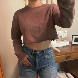 Brown cropped sweatshirt